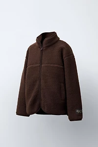 FAUX SHEARLING JACKET WITH WELT POCKETS