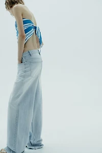 TOP BUSTIER AVEC LIN RAYÉ
