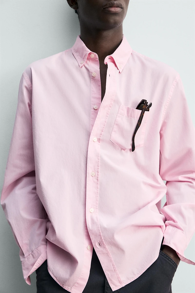 REGULAR FIT COTTON TWILL SHIRT