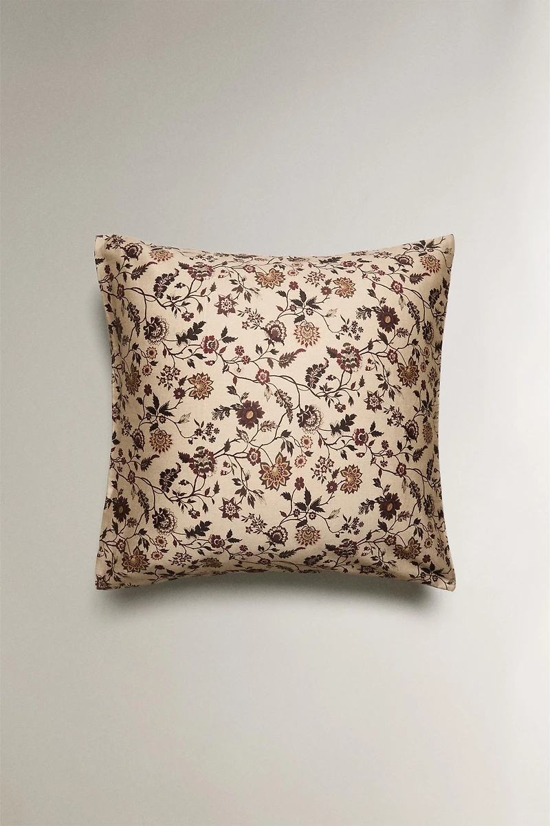 TAIE D’OREILLER SATIN IMPRIMÉ FLEUR
