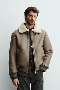 DOUBLE-FACED FAUX LEATHER JACKET