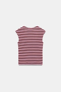STRIPED BUTTON TOP