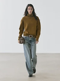 Wool blend high neck sweater