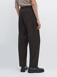 Houndstooth wool blend trousers