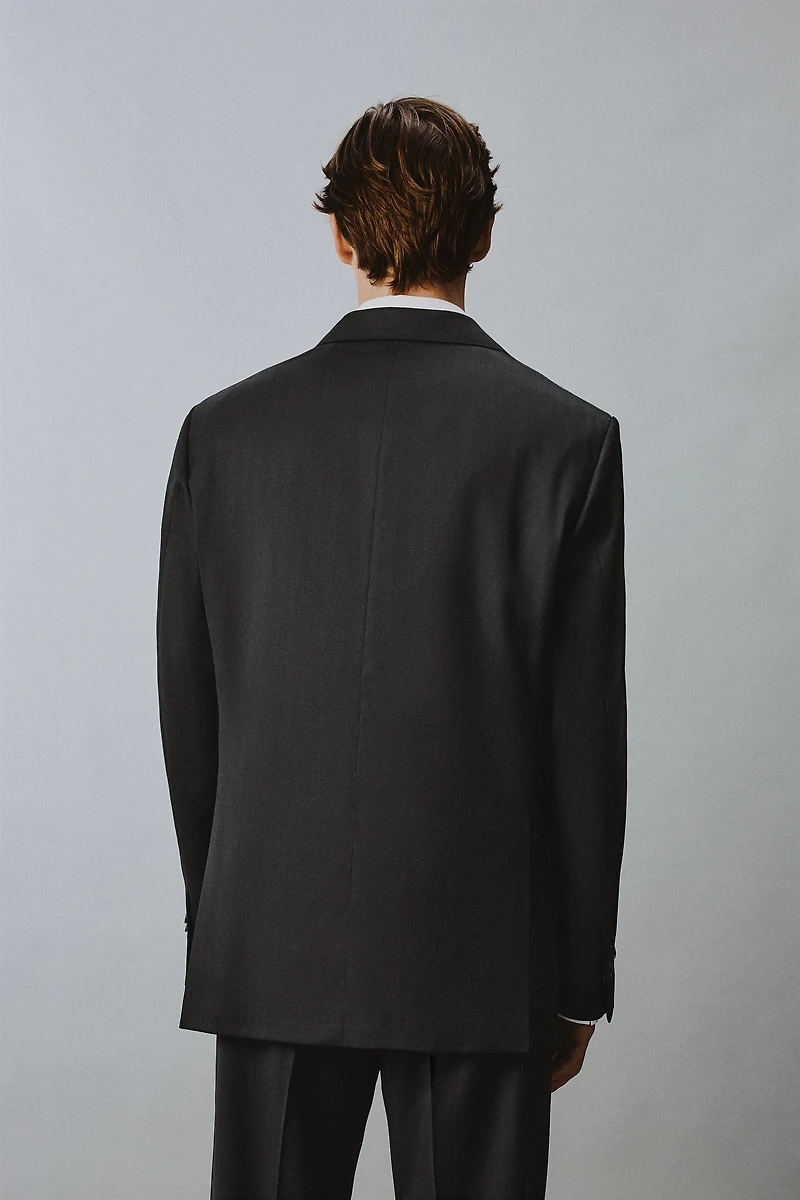 100% WOOL DOUBLE BREASTED SUIT BLAZER