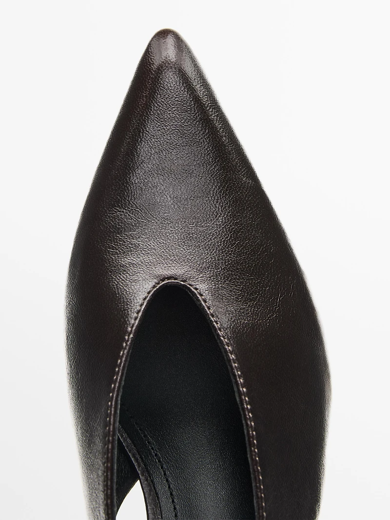 Leather high-heel mules