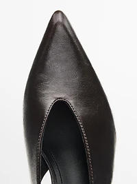 Leather high-heel mules