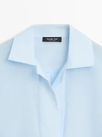 Flowing 100% cotton shirt with collar detail