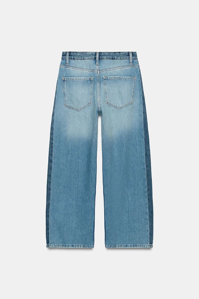 ZW COLLECTION MID-RISE RELAXED ANKLE PATCHWORK JEANS