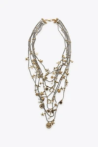 SEA CHARM MULTI-STRAND METAL NECKLACE