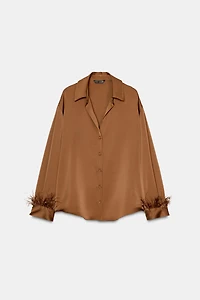 BLOUSE SATINÉE PLUMES