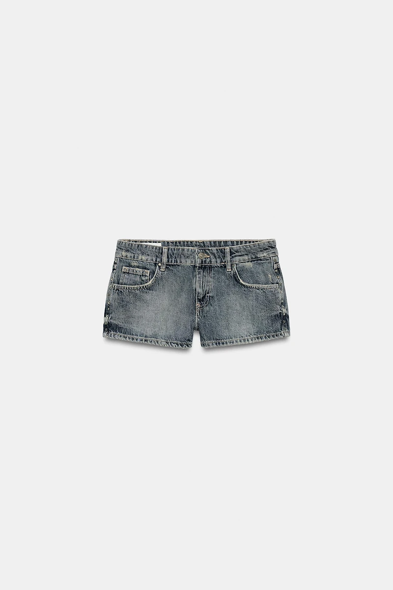 TRF STAR STUD MINI DENIM SHORTS