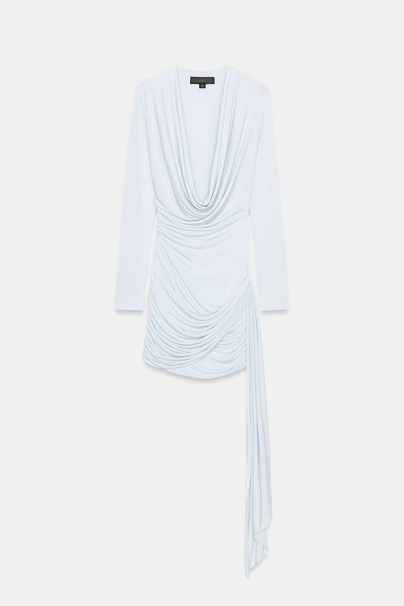 ROBE COURTE DRAPÉE AVEC CEINTURE
