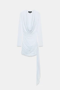 ROBE COURTE DRAPÉE AVEC CEINTURE