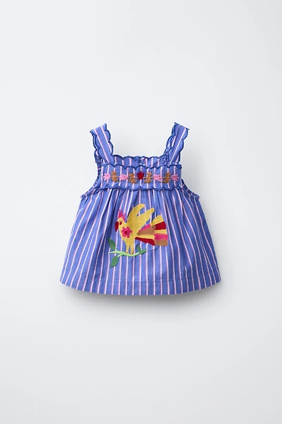 EMBROIDERED STRIPED TOP SISSEL EDELBO X ZARA KIDS