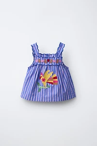 EMBROIDERED STRIPED TOP SISSEL EDELBO X ZARA KIDS