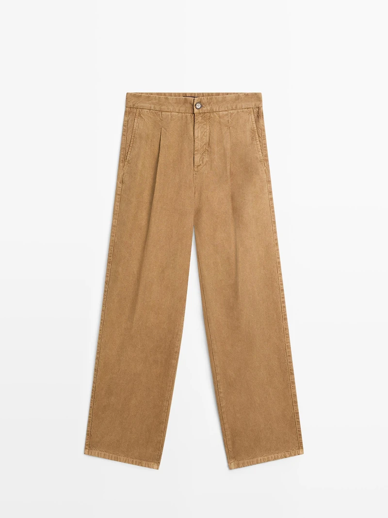 Relaxed fit high-waist trousers
