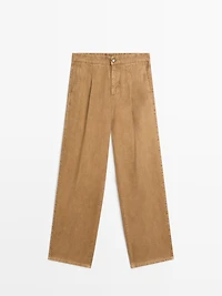 Relaxed fit high-waist trousers