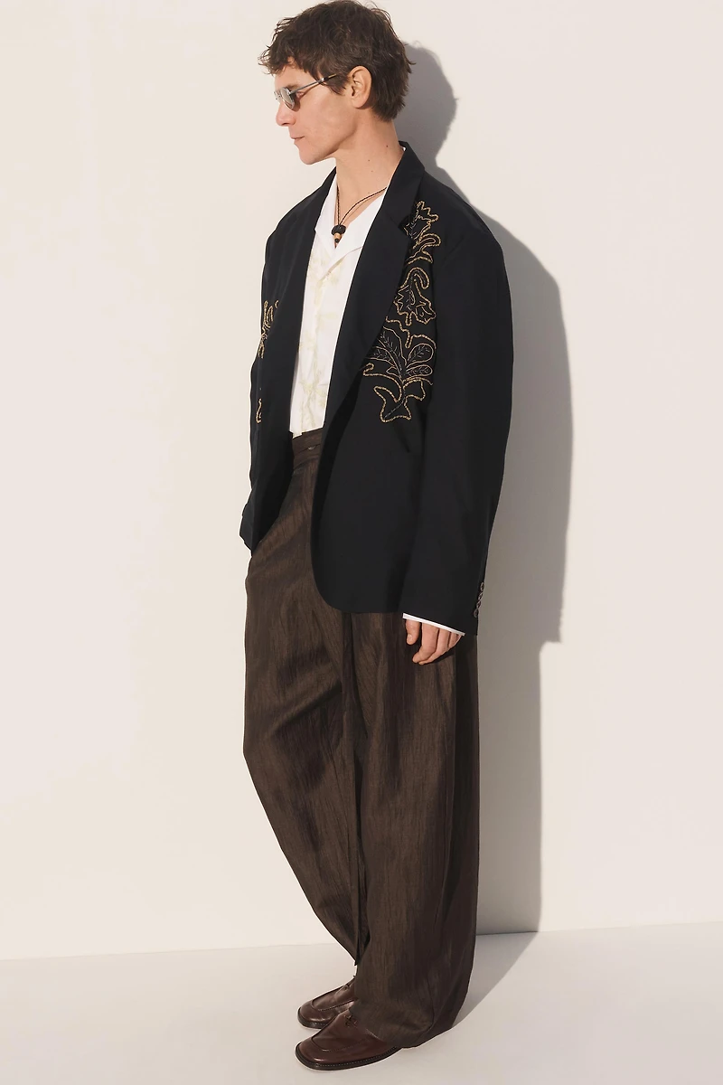 VESTE COUPE DÉCONTRACTÉE BRODERIES CONTRASTANTES