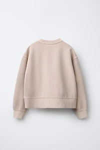 WASHED EFFECT TEXT SWEATSHIRT