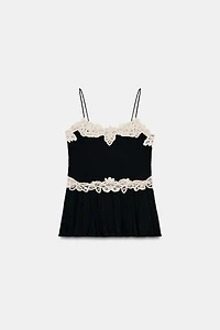 TOP DENTELLE CONTRASTÉE ZW COLLECTION