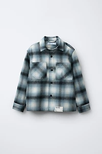 PLAID OVERSHIRT WITH LABEL