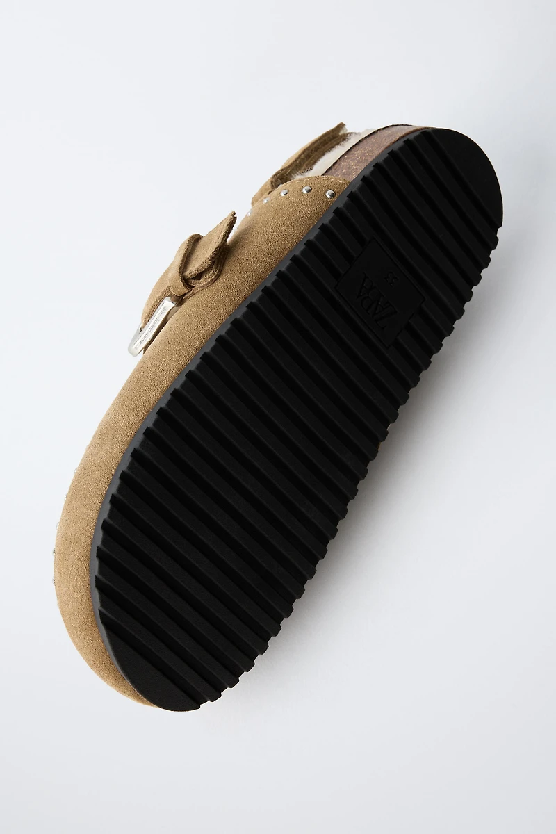 LINED LEATHER CLOGS
