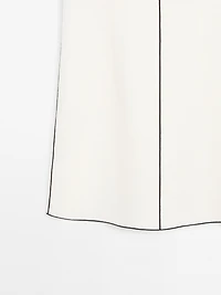 Linen mini dress with contrast trims