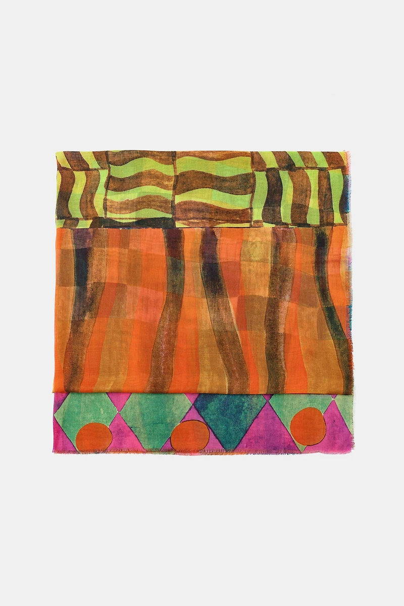 FOULARD MODAL SOIE IMPRIMÉ ARLEQUIN