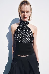 POLKA DOT HALTER TOP