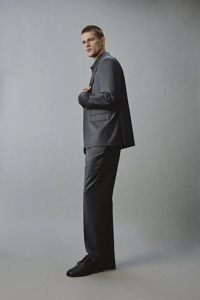 REGULAR FIT PINSTRIPE SUIT BLAZER