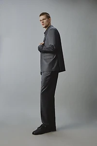 REGULAR FIT PINSTRIPE SUIT BLAZER