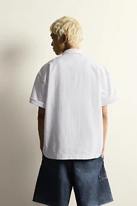 RELAXED FIT STRIPED EMBROIDERED POLO SHIRT
