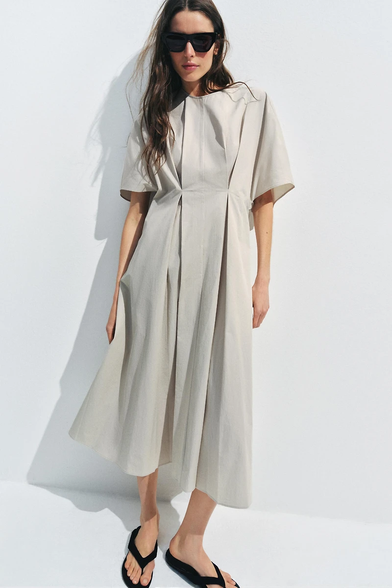 ZW COLLECTION PLEATED POPLIN DRESS