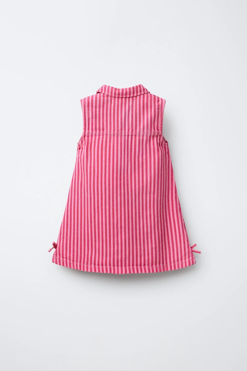 STRIPED TWILL DRESS