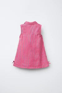 STRIPED TWILL DRESS
