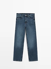 Mid-rise straight-leg jeans