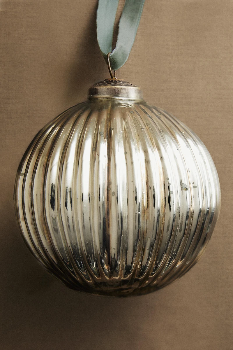 STRIPED BALL CHRISTMAS TREE ORNAMENT