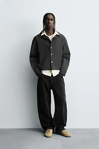 TEXTURED CROPPED FIT OVERSHIRT