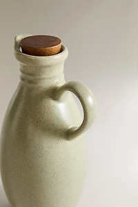 STONEWARE CRUET WITH LID