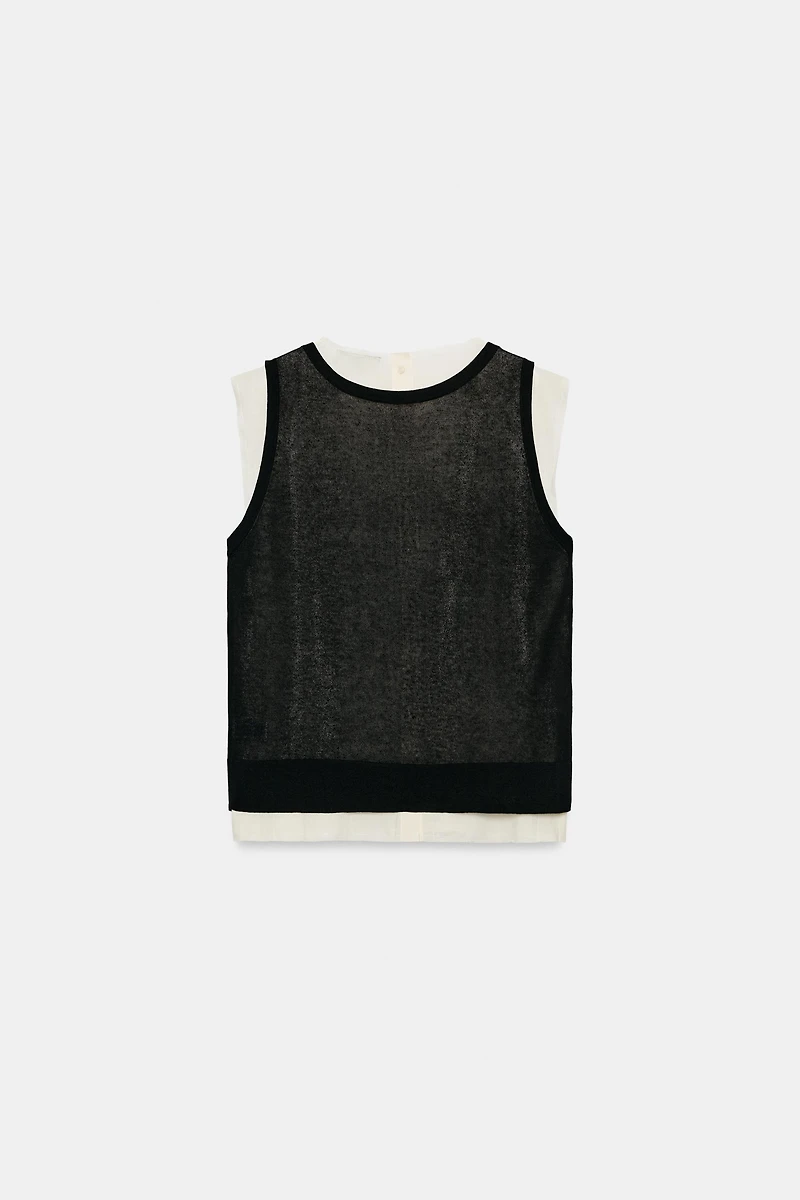 COMBINATION KNIT TOP