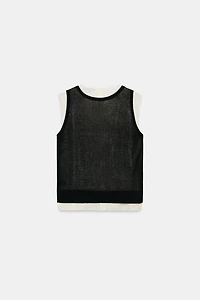 COMBINATION KNIT TOP