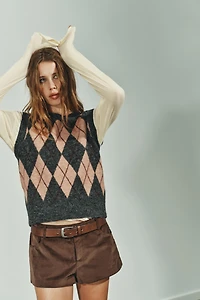 KNIT ARGYLE VEST