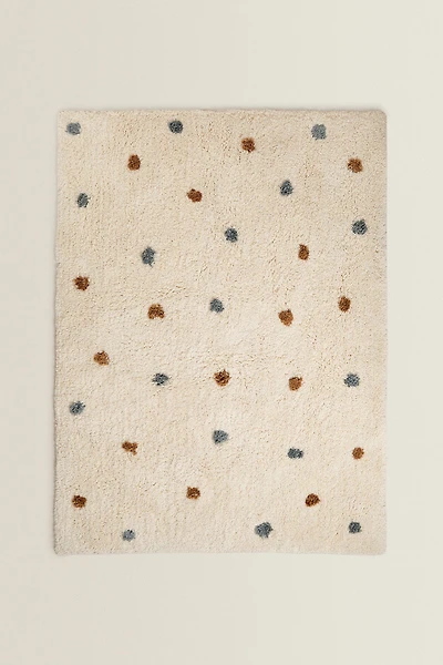 CHILDREN'S RECTANGULAR TEXTURED POLKA DOT AREA RUG