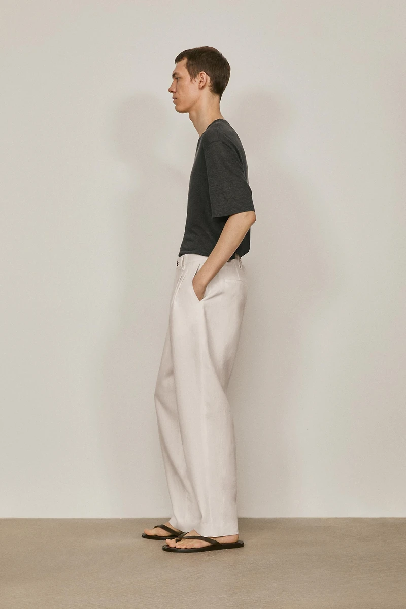 Pantalon à double pince en lin - LIMITED EDITION