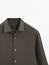 Regular fit 100% heavy linen shirt