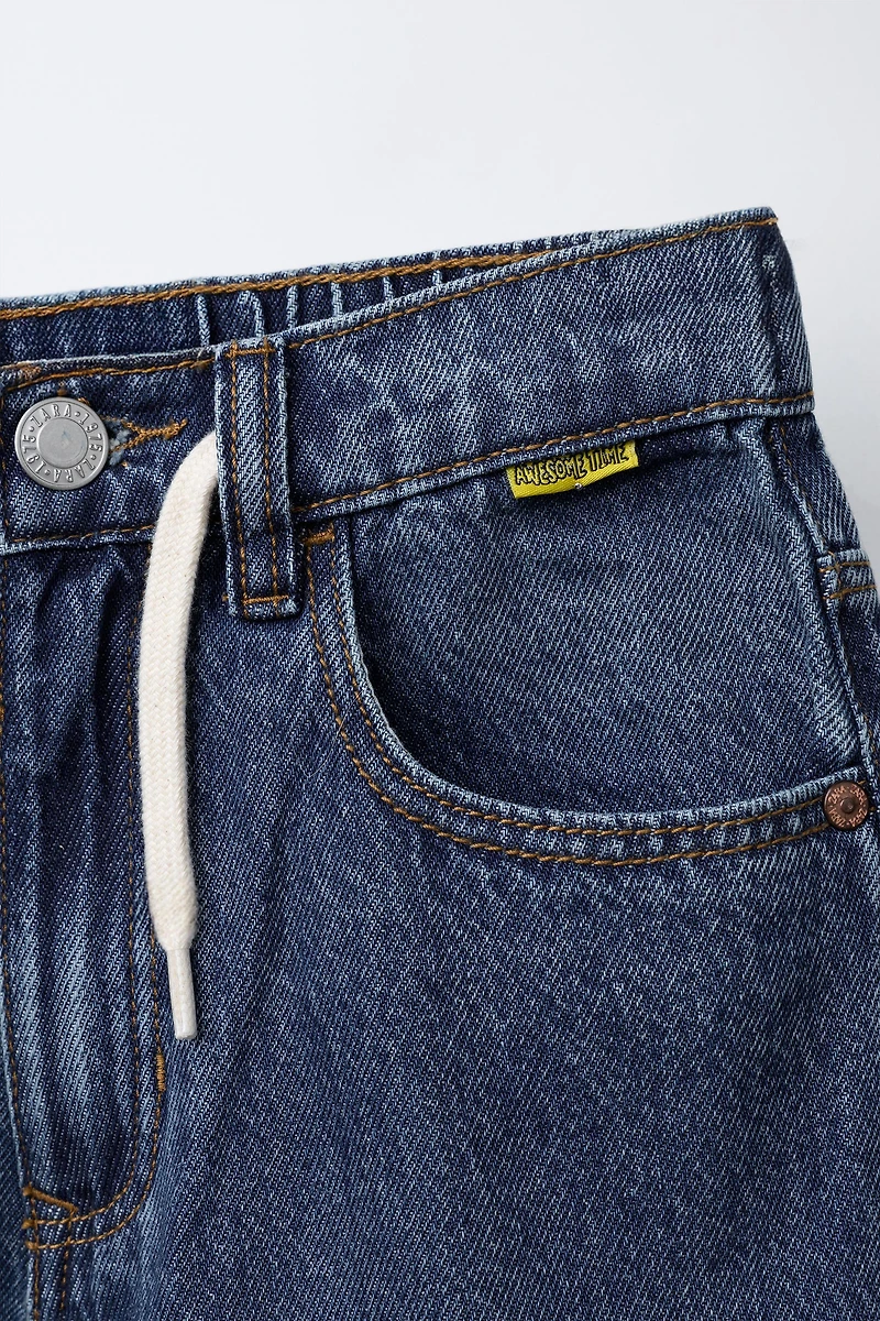 BAGGY JEANS WITH CUFFED HEM