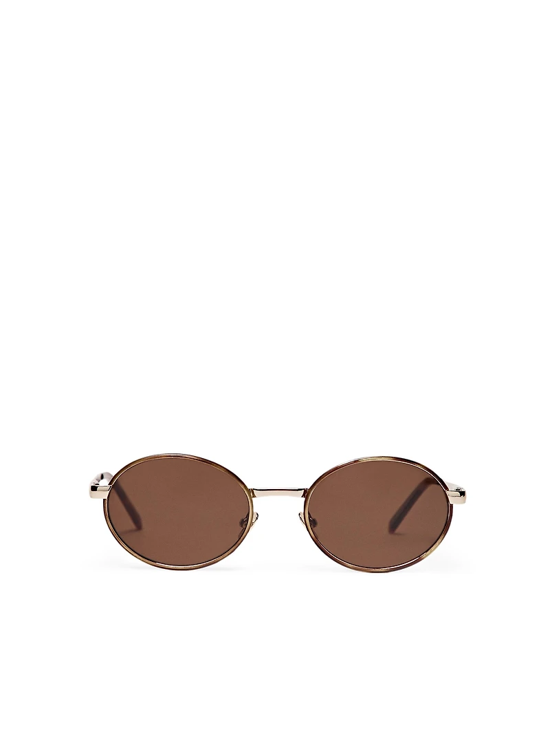 Contrast round sunglasses
