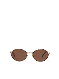 Contrast round sunglasses