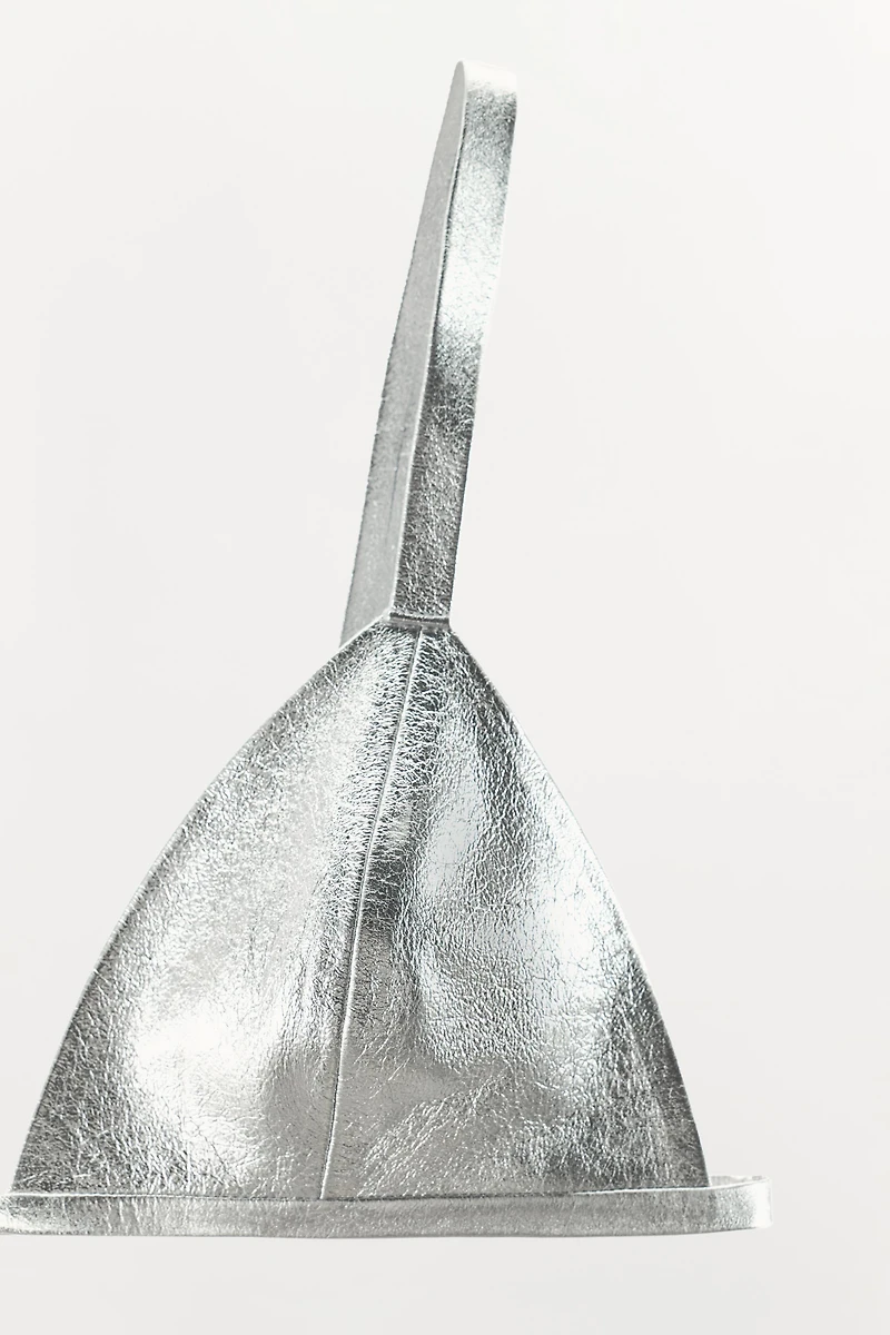 100% LEATHER METALLIC BRA